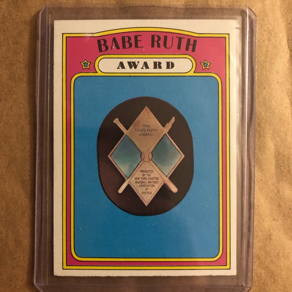 Babe Ruth Baseball Card 1972 TOPPS #626 BABE RUTH AWARD